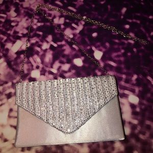 Silver Crystal Evening Purse